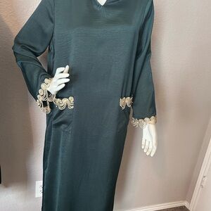 New Elegant abaya/Dress with Gold Accents size S